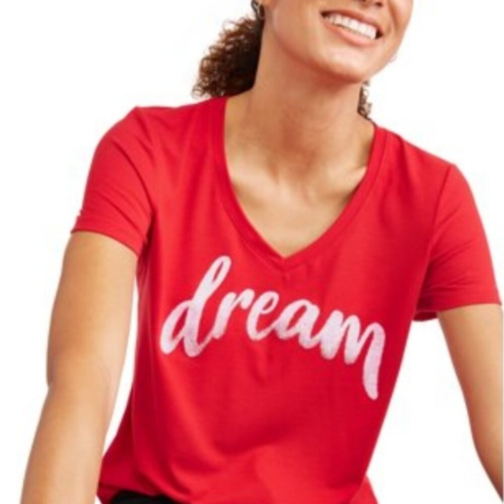 EV1 DREAM Red Vneck Short Sleeve Tshirt